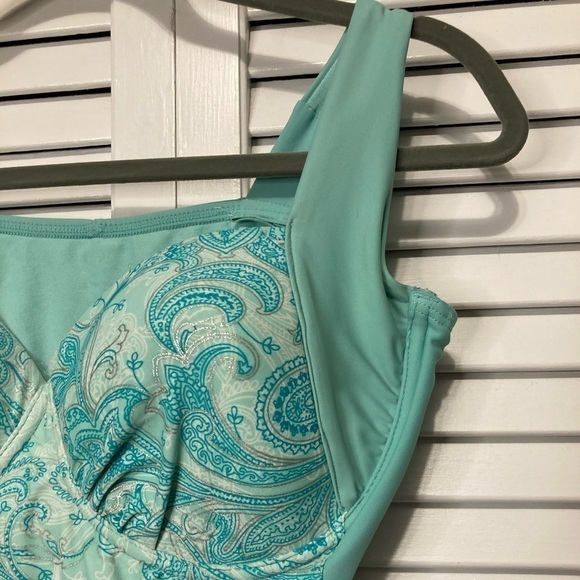 Collections By Catalina Blue And Silver Tankini Size Large - Picture 2 of 9